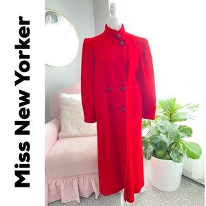 Vintage early 1980’s Red Wool Blend Dress Coat